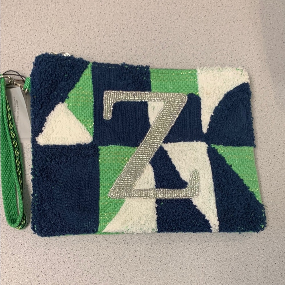 America & Beyond clutch qvc new beaded recycled jute handmade India initial Z